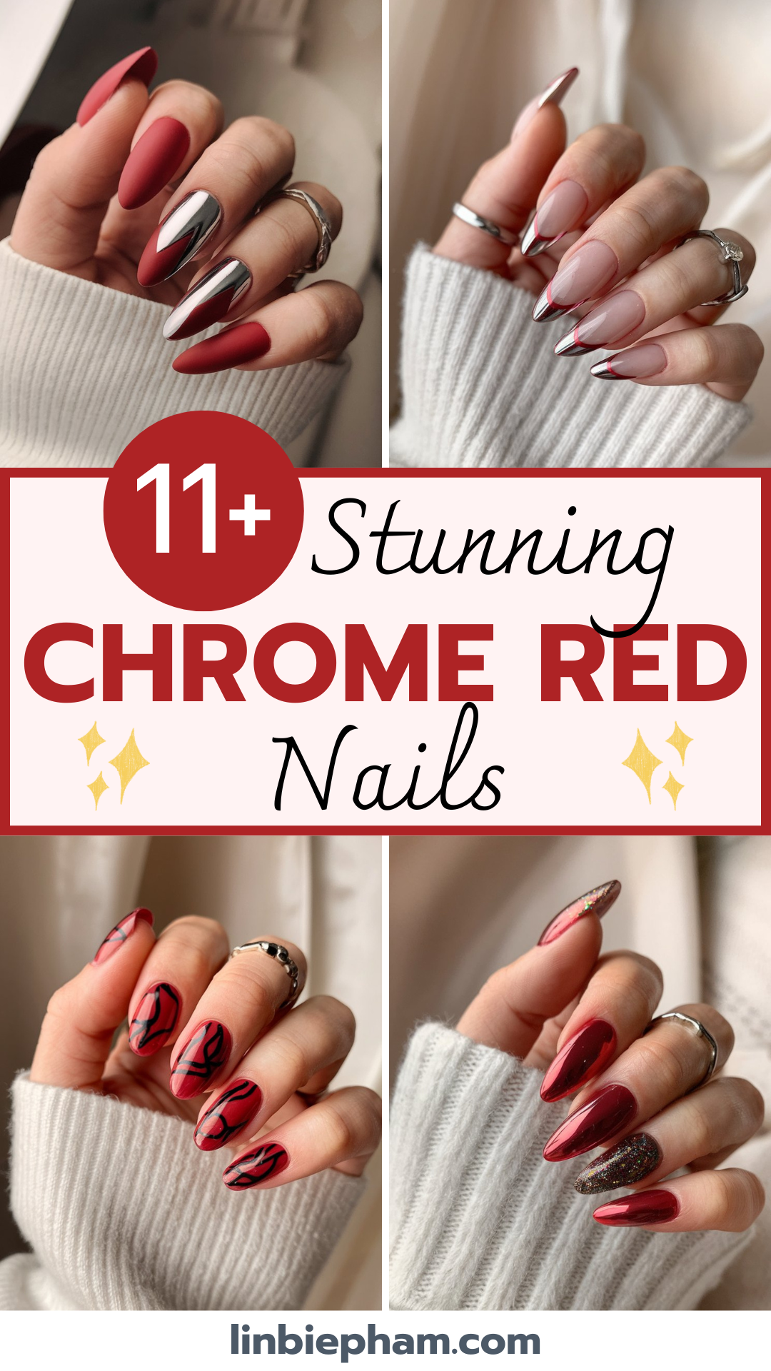 11+ Stunning Chrome Red Nails for a Bold and Glamorous Look