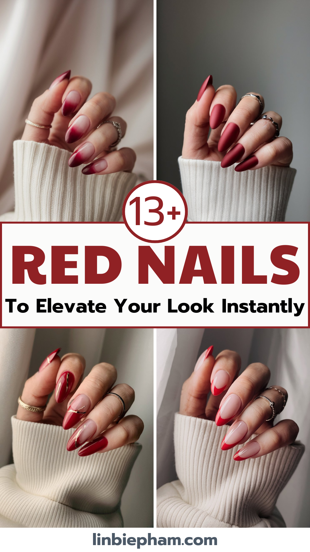 13+ Bold Red Nails to Elevate Your Look Instantly