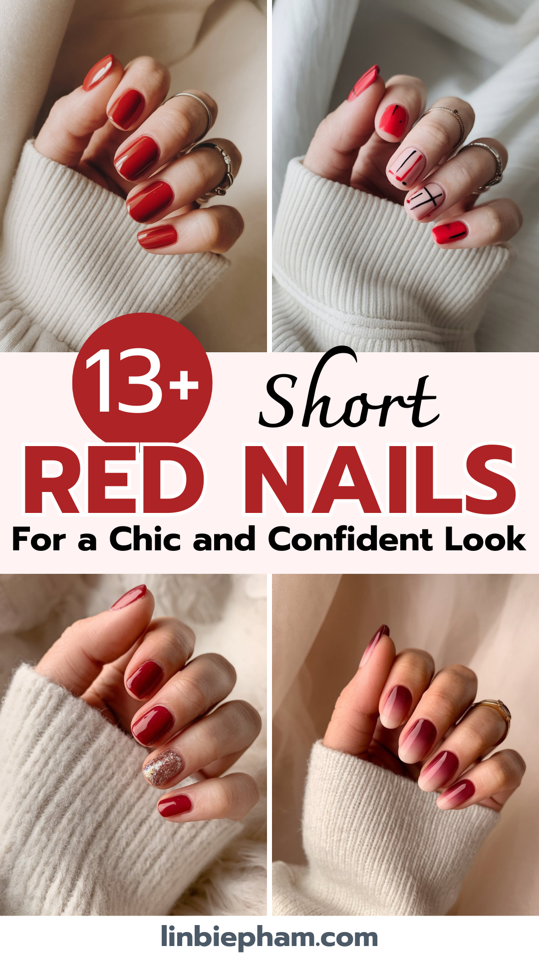 13+ Bold Short Red Nails for a Chic and Confident Look