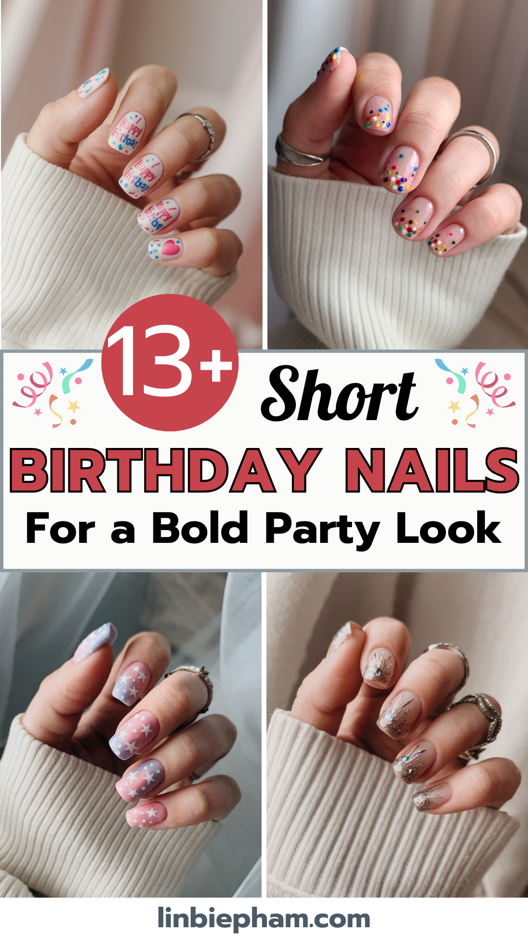 13+ Stunning Short Birthday Nails for a Bold Party Look