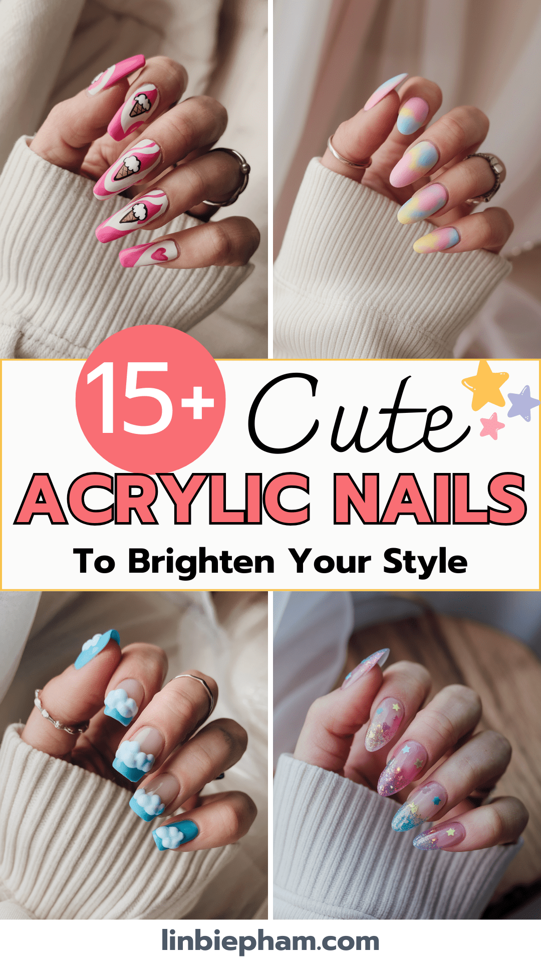 15+ Adorable Cute Acrylic Nails to Brighten Your Style