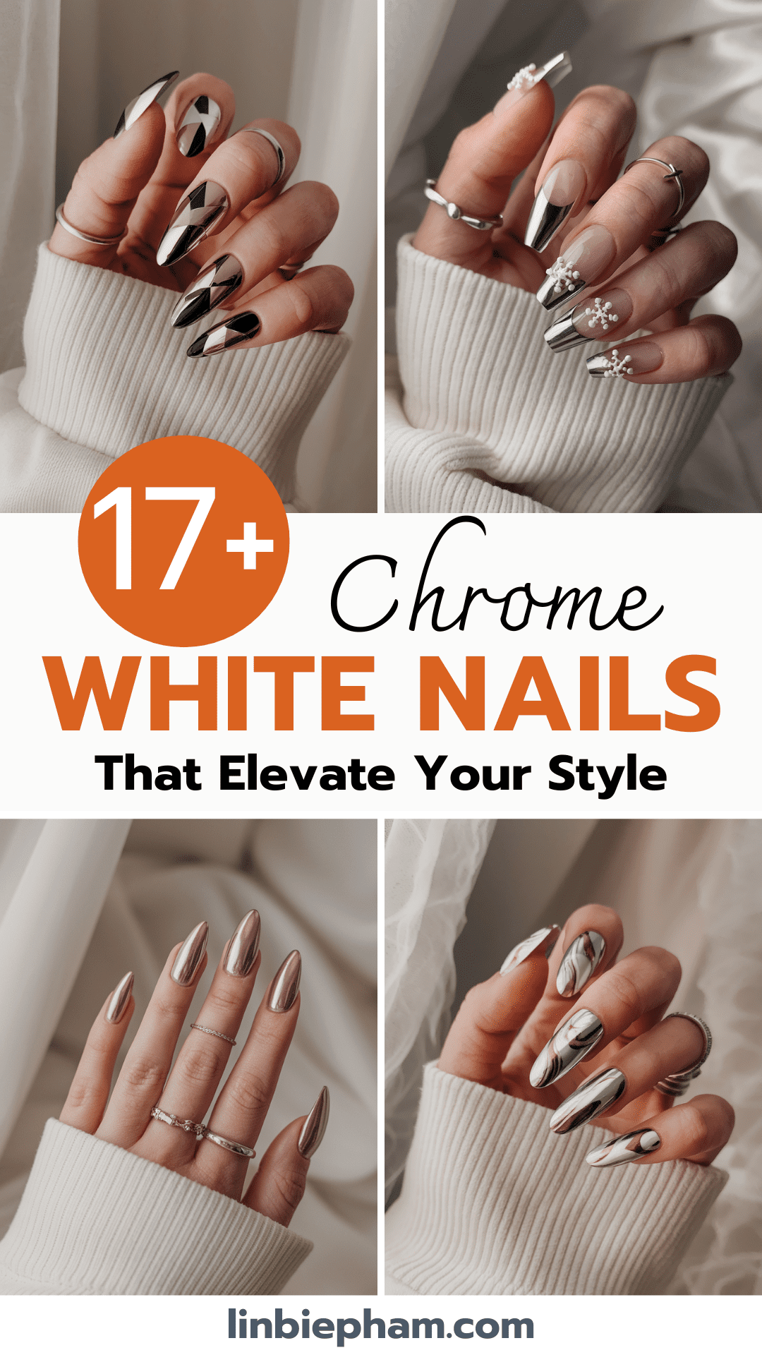 15+ Stunning Chrome White Nails That Elevate Your Style