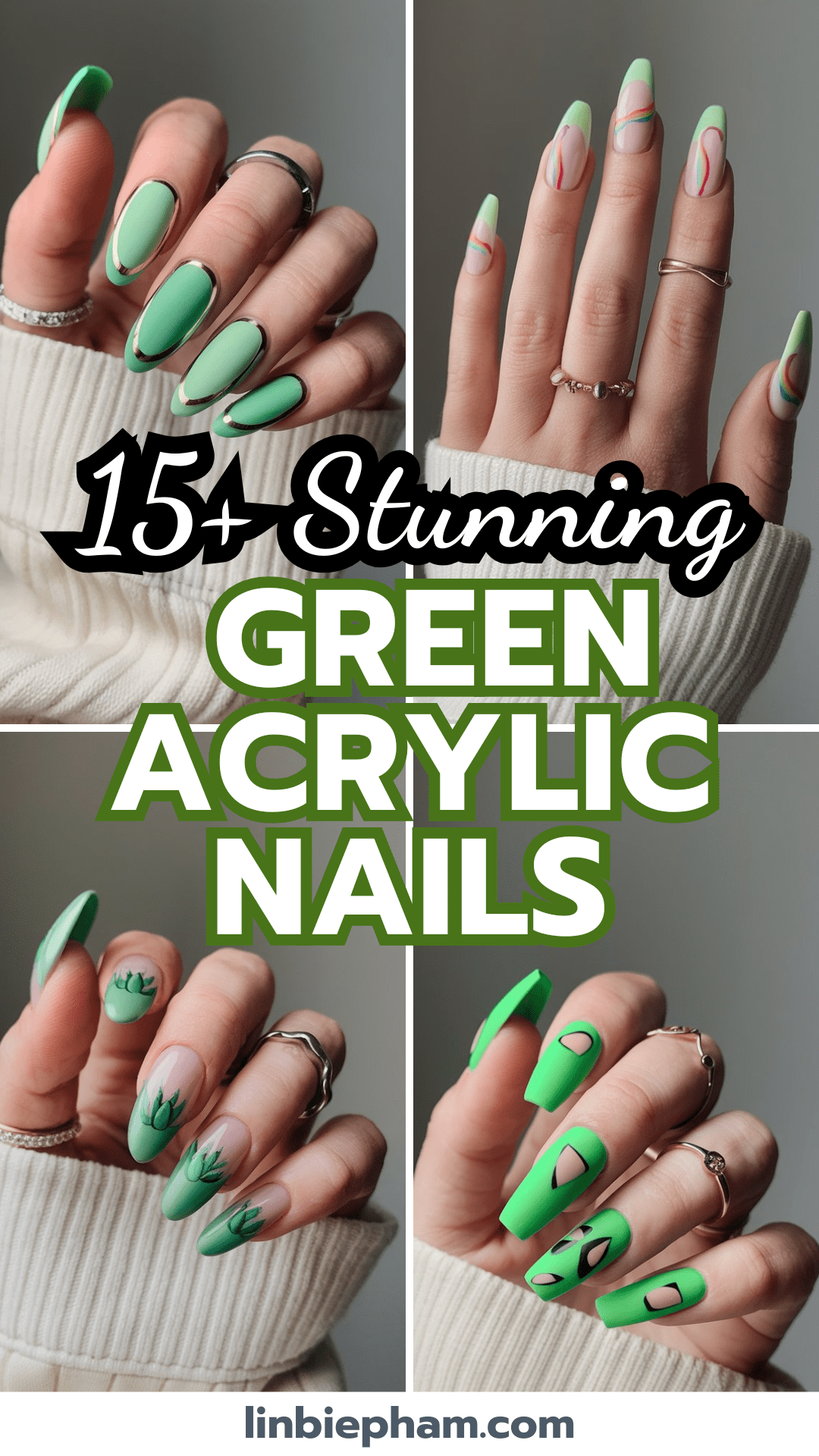 15+ Stunning Green Acrylic Nails to Instantly Elevate Your Style