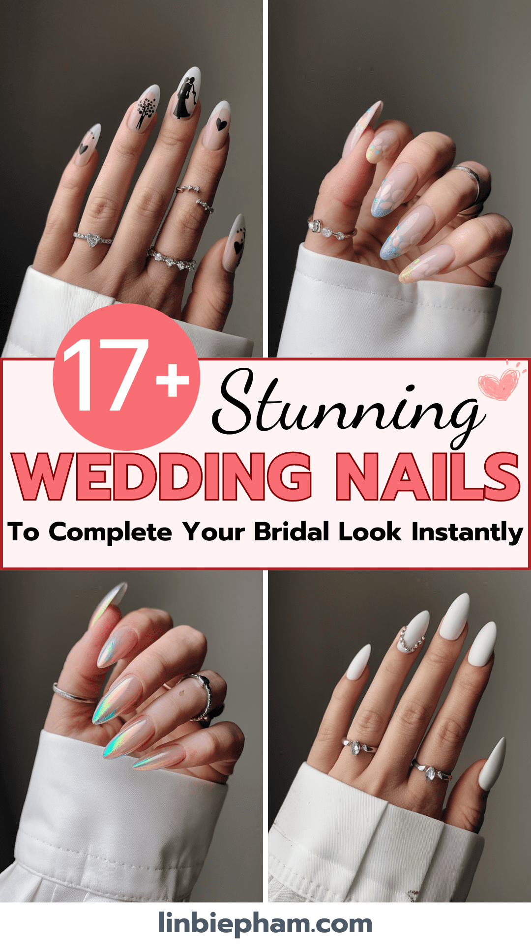 17+ Stunning Wedding Nails to Complete Your Bridal Look Instantly