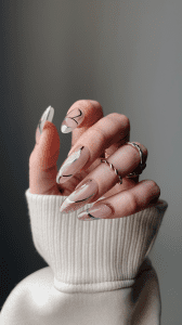 13+ Stunning Nude Nails with Glitter for a Glamorous Look