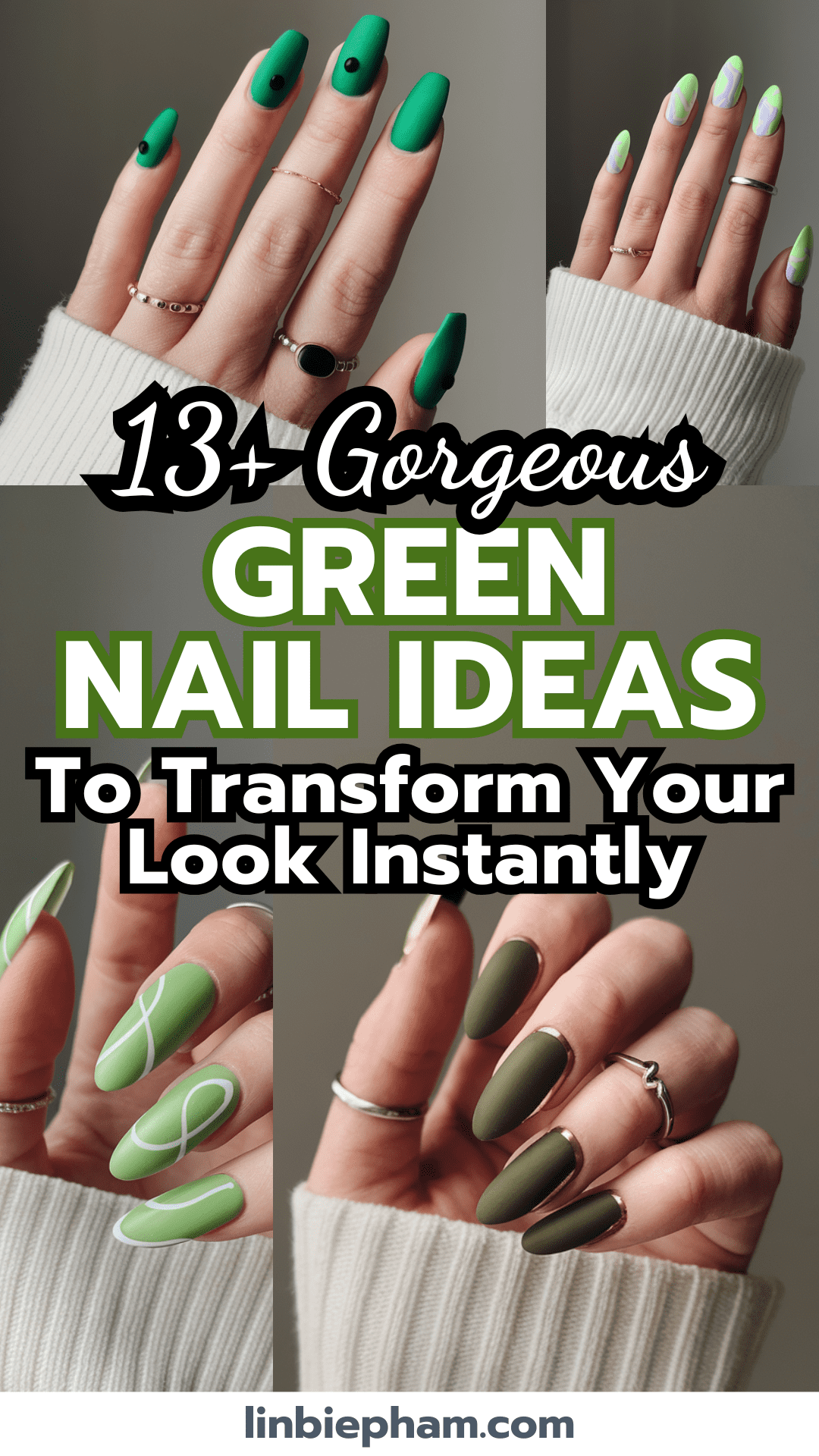 13+ Gorgeous Green Nail Ideas to Transform Your Look Instantly