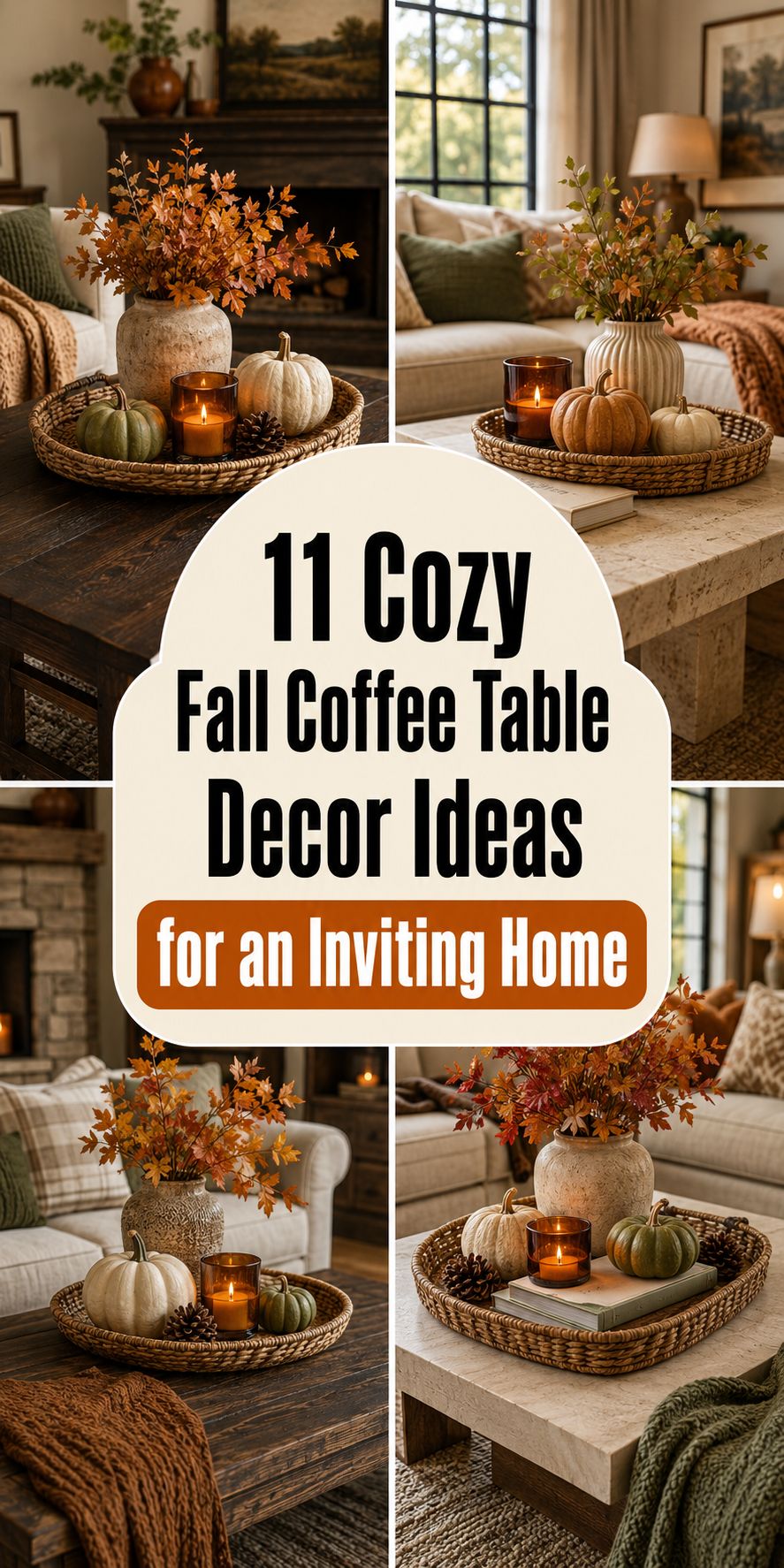 11 Cozy Fall Coffee Table Decor Ideas for an Inviting Home 🕯️