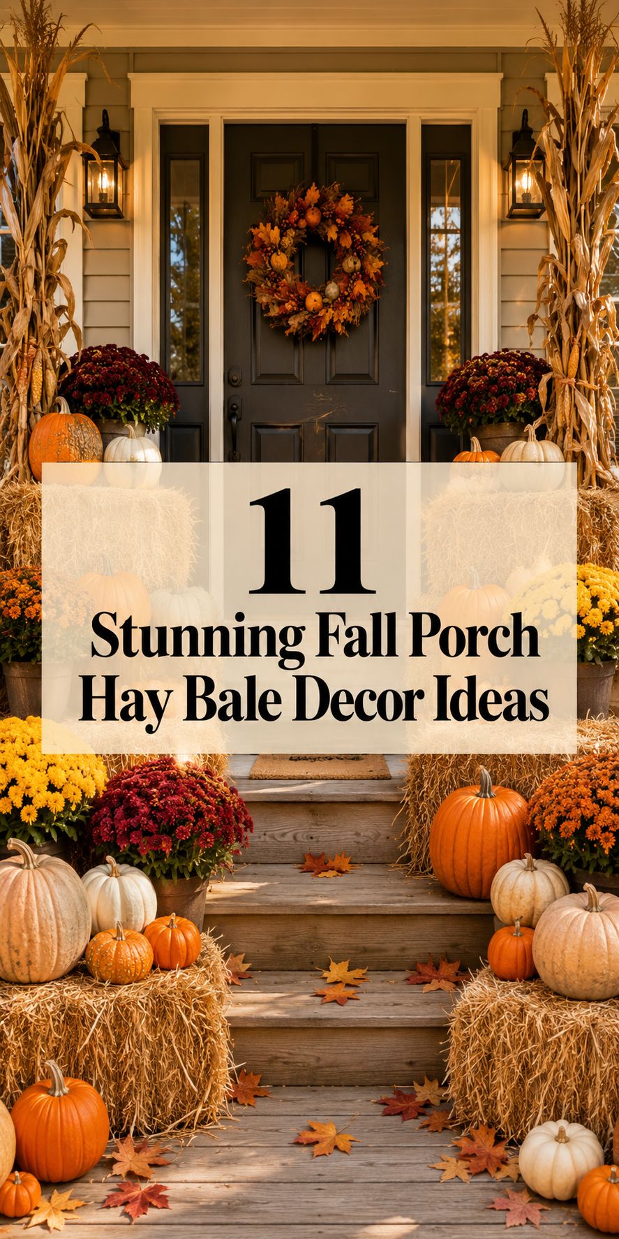 11 Stunning Fall Porch Hay Bale Decor Ideas
