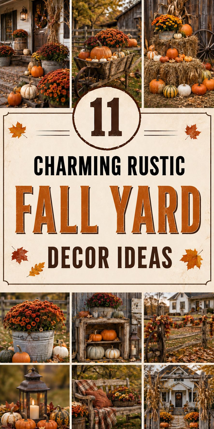11 Charming Rustic Fall Yard Decor Ideas for a Cozy Home 🍂