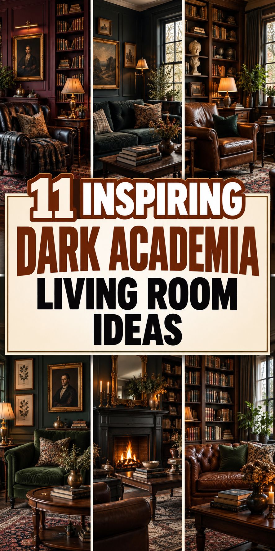 11 Dark Academia Living Room Ideas for a Moody, Scholarly Space