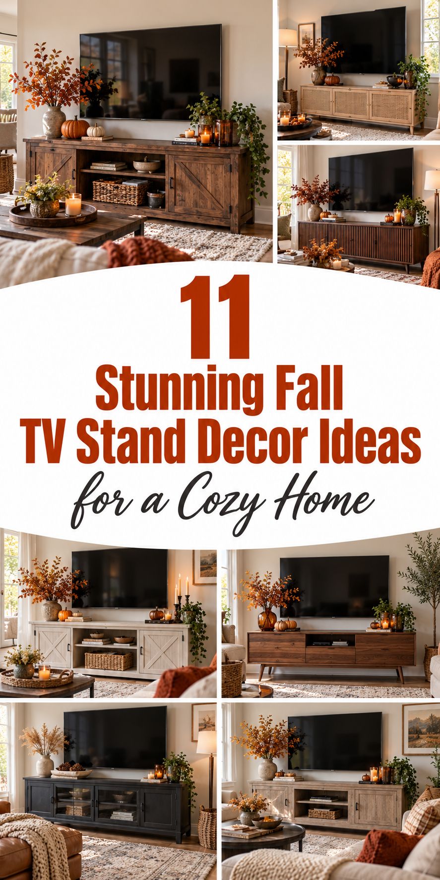 11 Stunning Fall TV Stand Decor Ideas for a Cozy Home 🍂