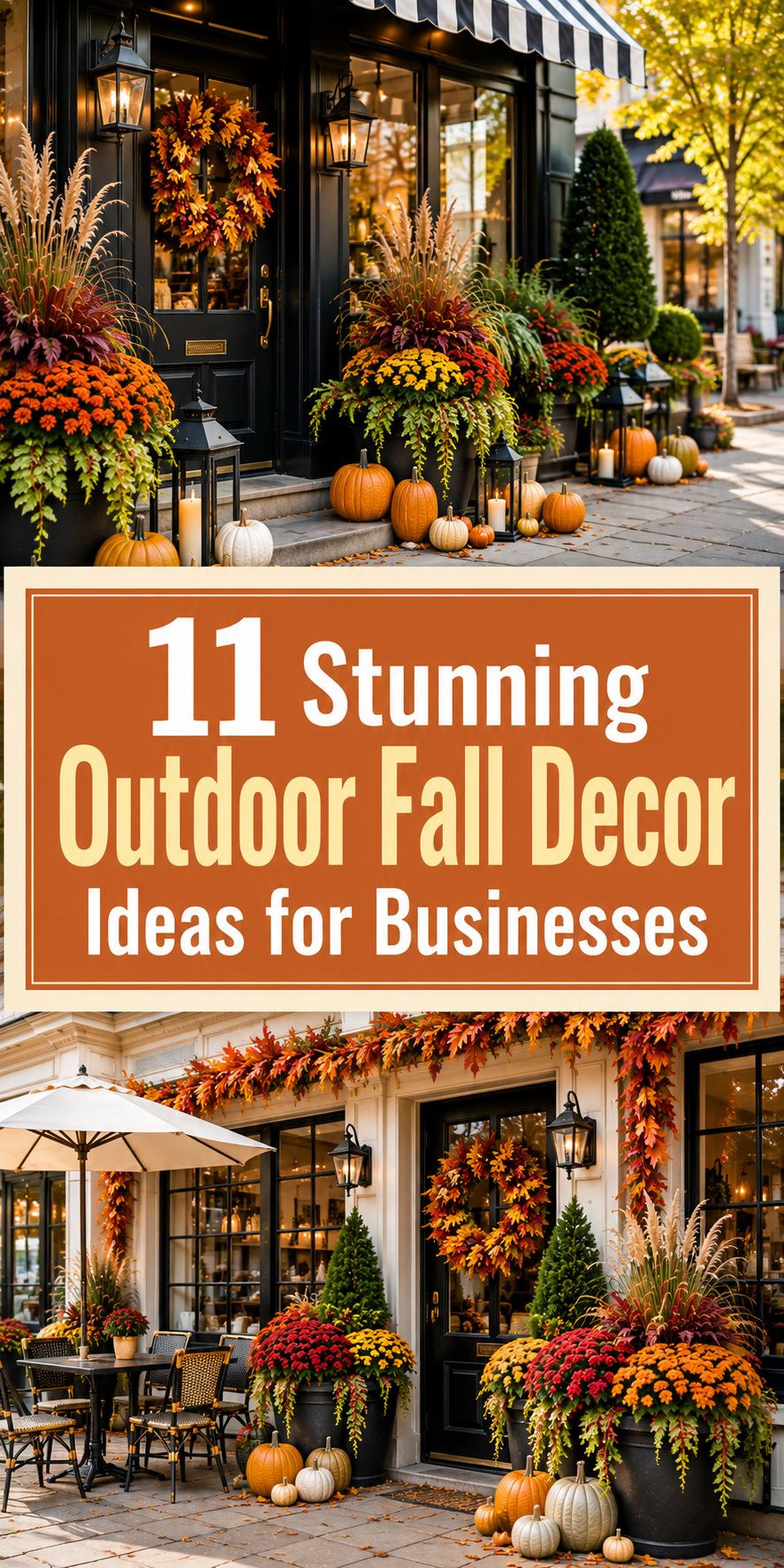 11 Stunning Outdoor Fall Decor Ideas for Businesses 🍂