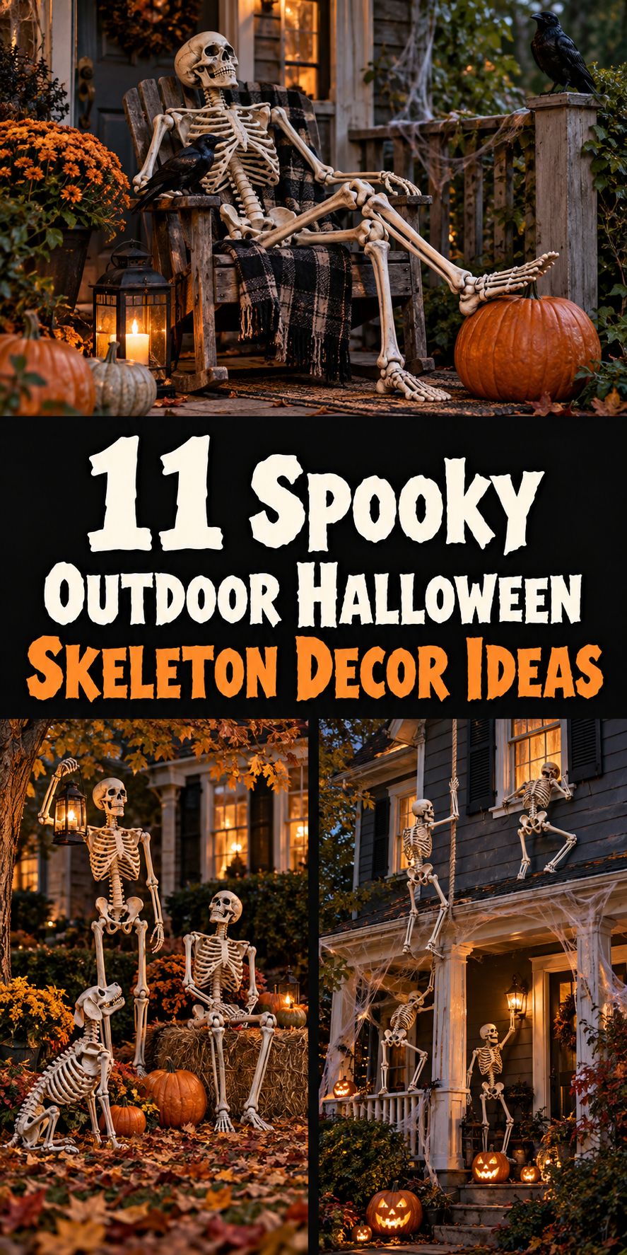 11 Outdoor Halloween Skeleton Decor Ideas for a Spooky Yard
