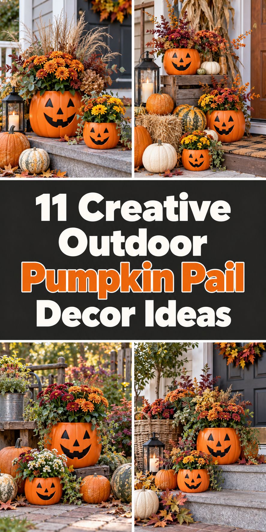 11 Creative Outdoor Pumpkin Pail Decor Ideas 🎃