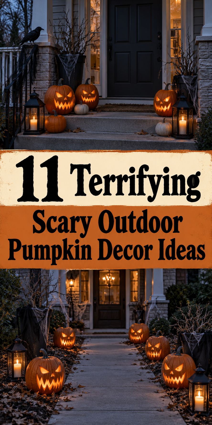 11 Terrifying Scary Outdoor Pumpkin Decor Ideas 🎃