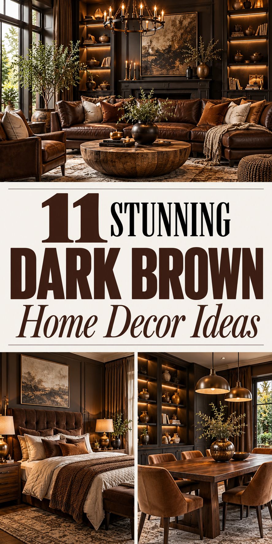 11 Stunning Dark Brown Home Decor Ideas