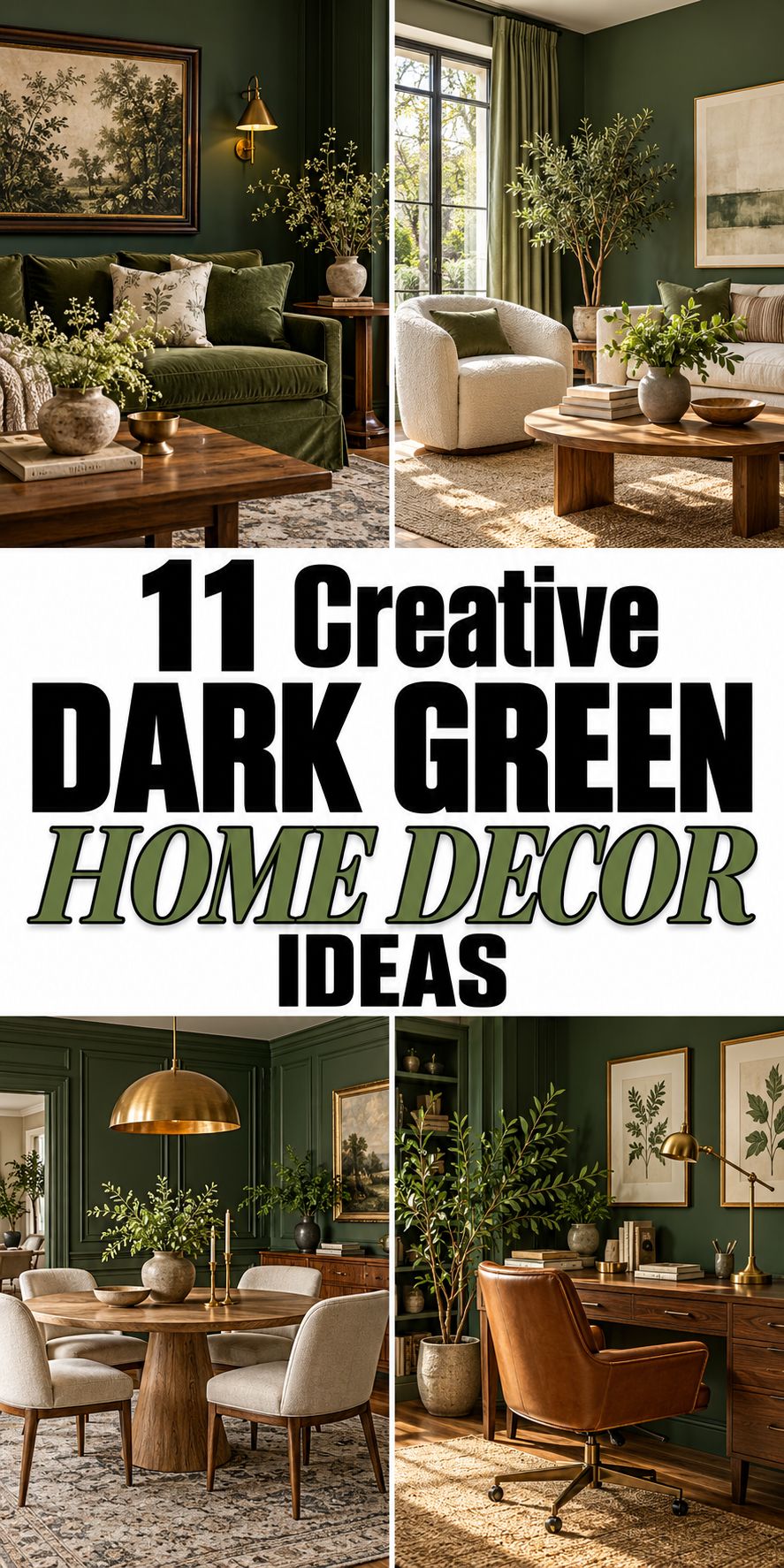 11 Creative Dark Green Home Decor Ideas