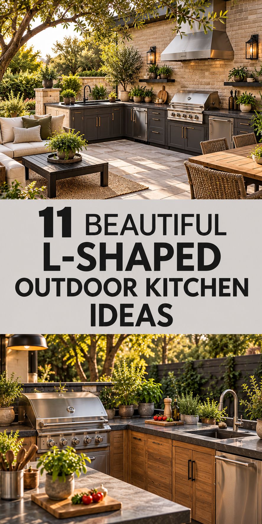 11 Beautiful L-Shaped Outdoor Kitchen Ideas