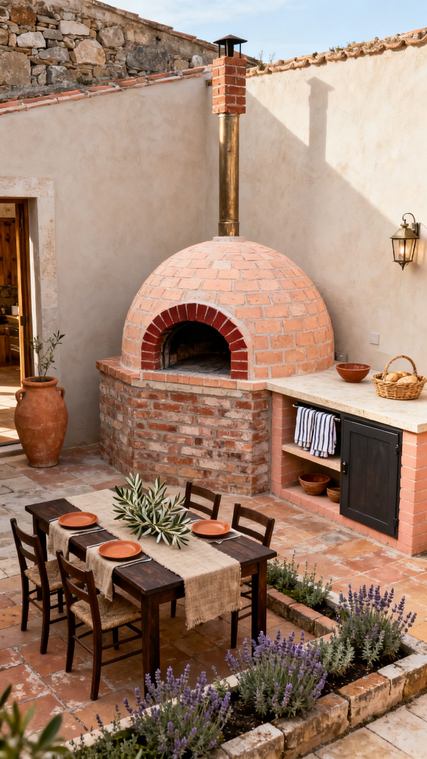 Brick Outdoor Kitchen Ideas: An Arched Brick Oven as the Main Feature
