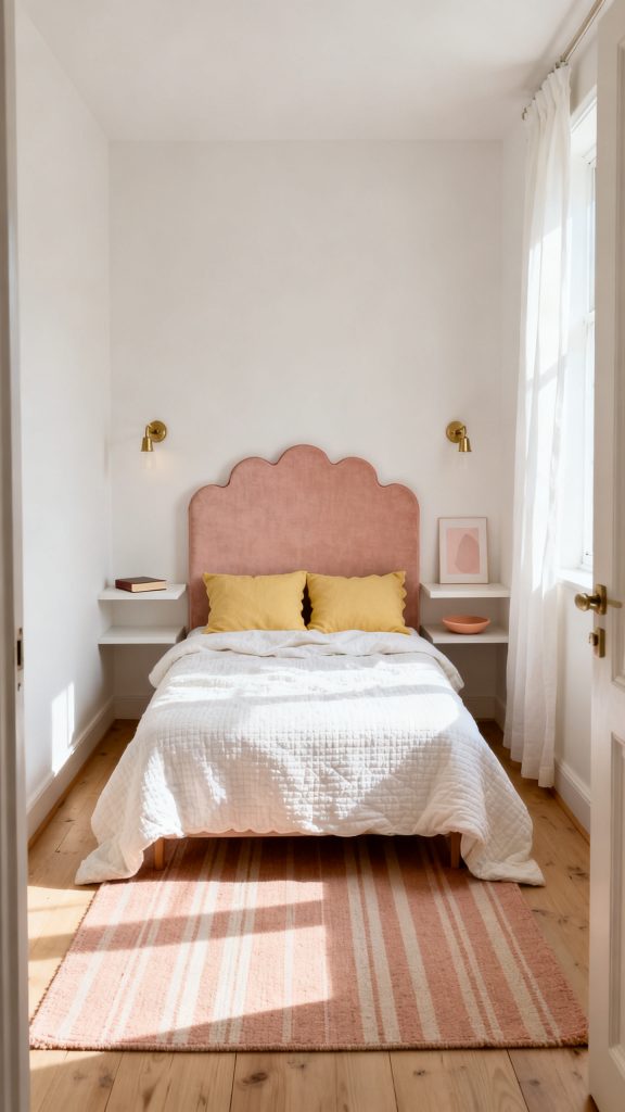 Start With a Blush Scalloped Headboard