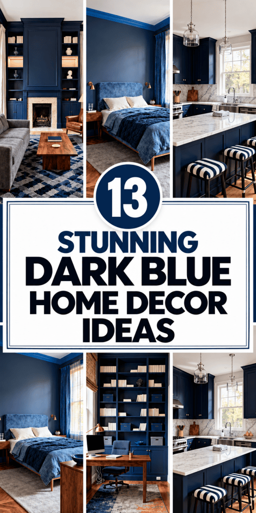 13 Stunning Dark Blue Home Decor Ideas