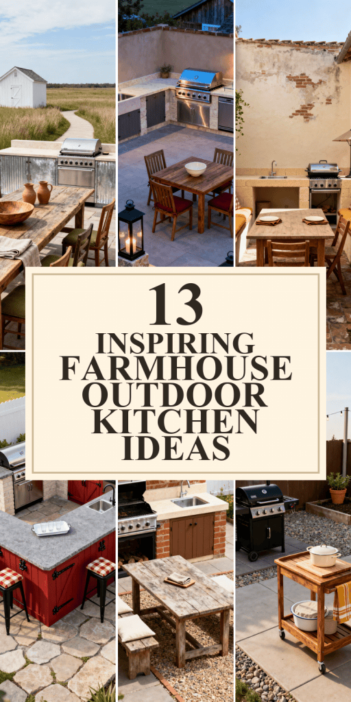 13 Inspiring Farmhouse Outdoor Kitchen Ideas for More Character Around the Grill 🌿