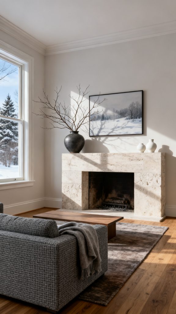 Reset the Mantel With Bare Winter Branches
