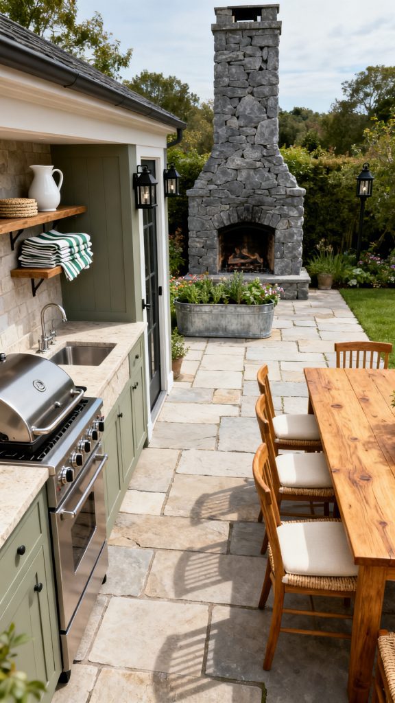 13 Outdoor Kitchen With Fireplace Ideas