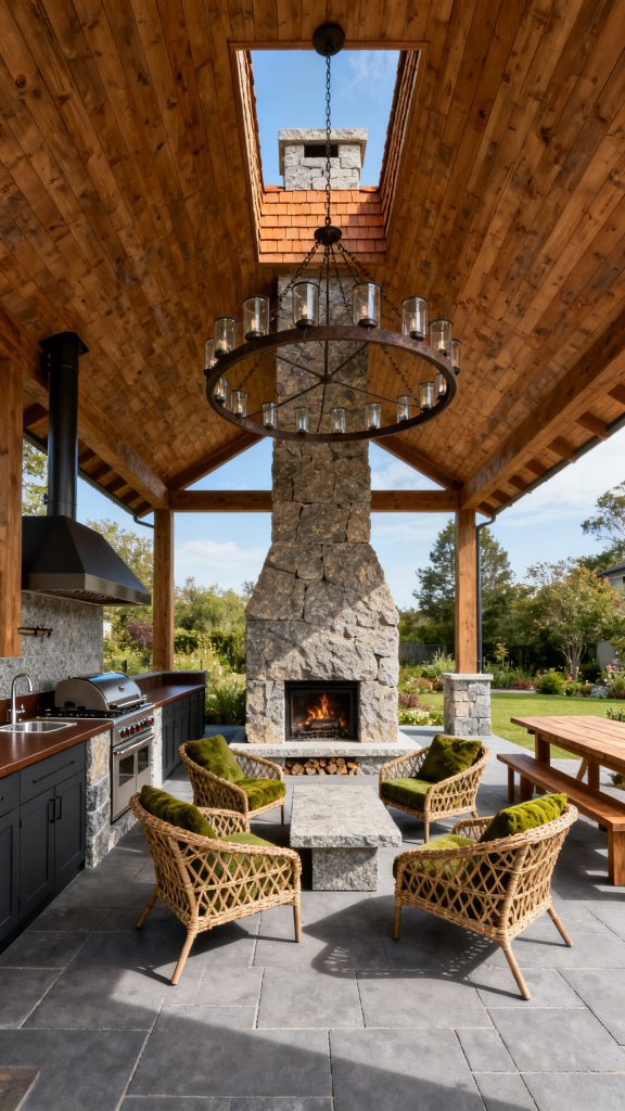 13 Outdoor Kitchen With Fireplace Ideas