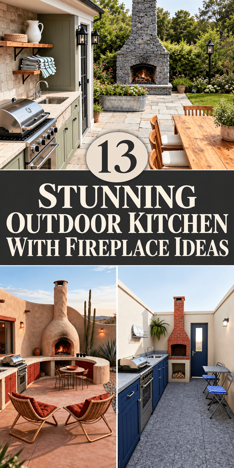 Outdoor Kitchen With Fireplace Ideas