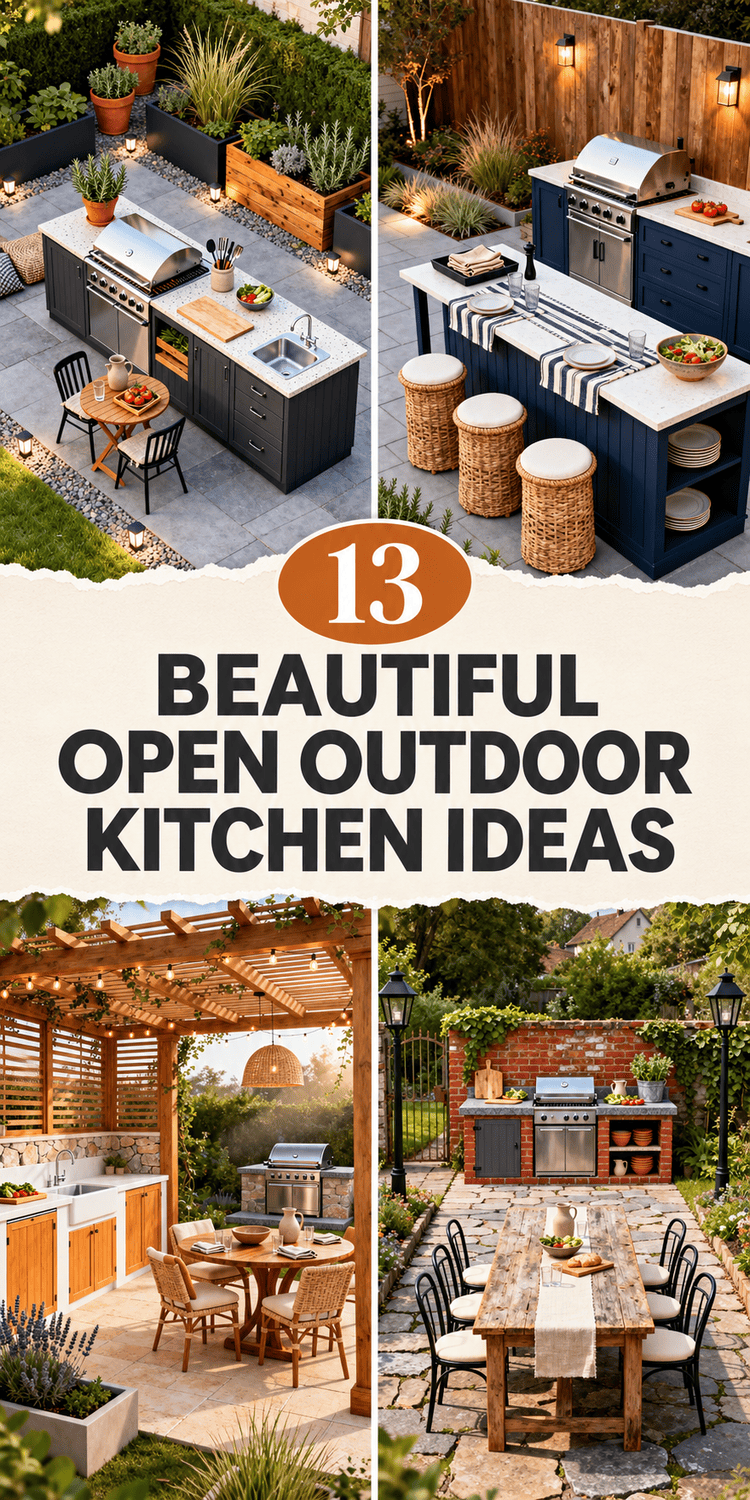13 Beautiful Open Outdoor Kitchen Ideas