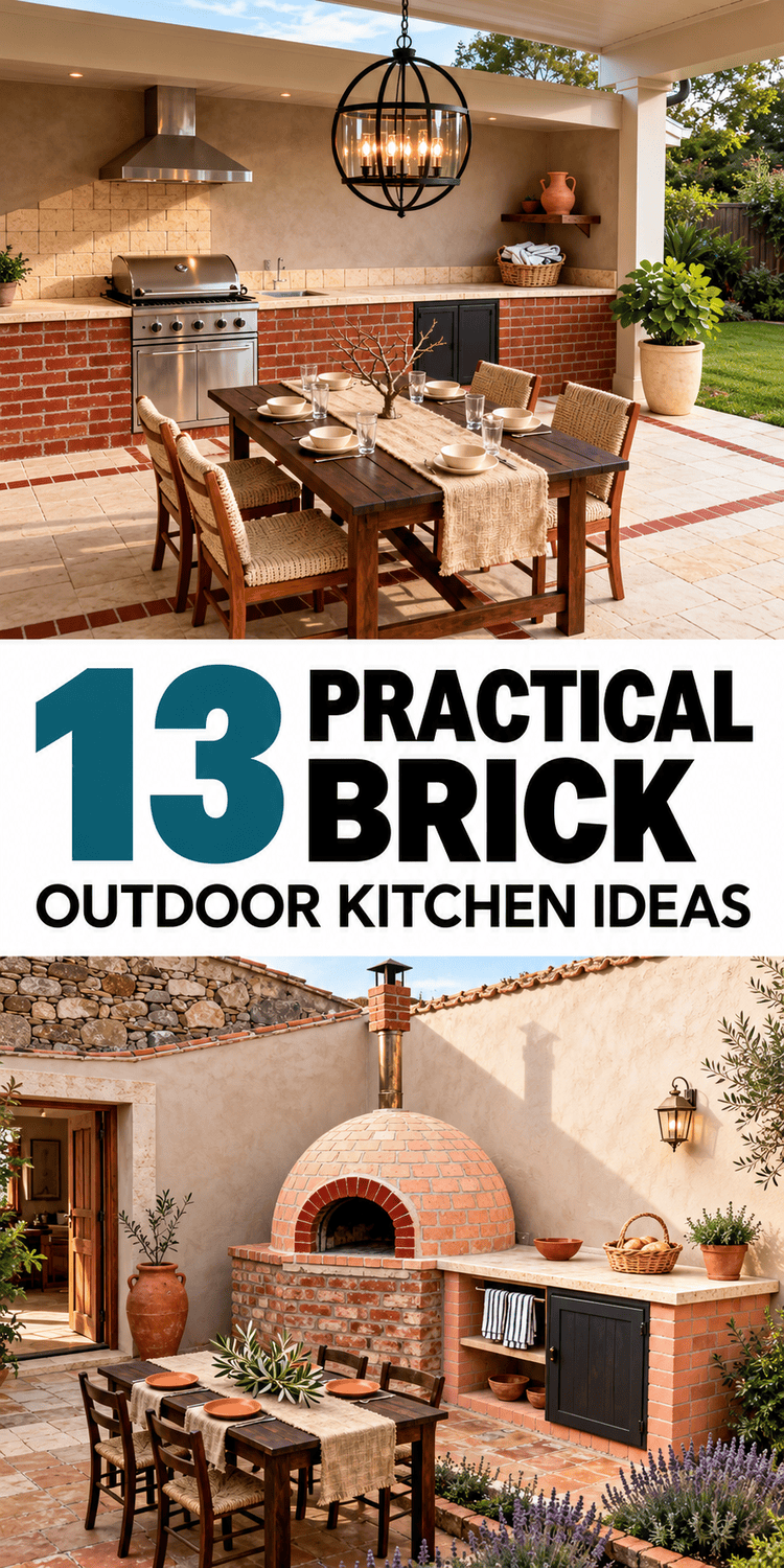 13 Practical Brick Outdoor Kitchen Ideas