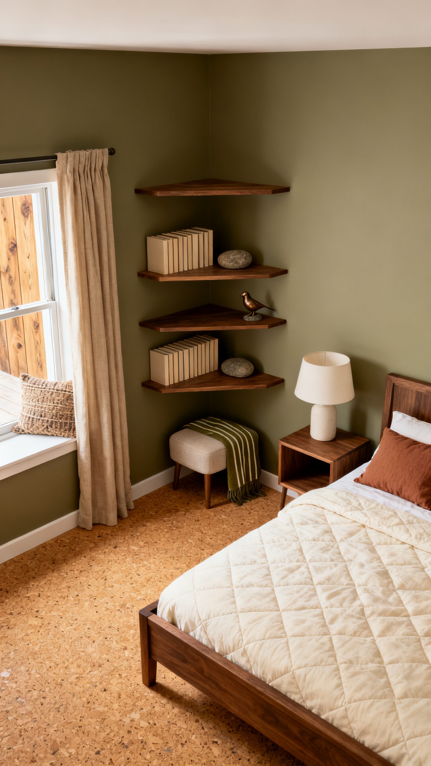 Small Bedroom Bookshelf Ideas: Stack Shelves in an Empty Corner