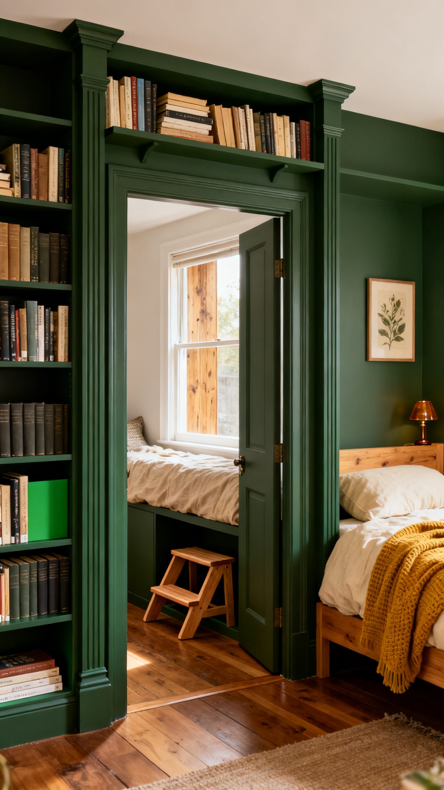 Small Bedroom Bookshelf Ideas: Build a Small Library Around the Doorway