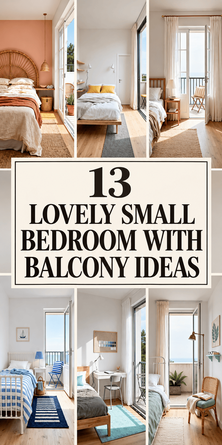 13 Lovely Small Bedroom With Balcony Ideas for Relaxed Mornings at Home 🛏️