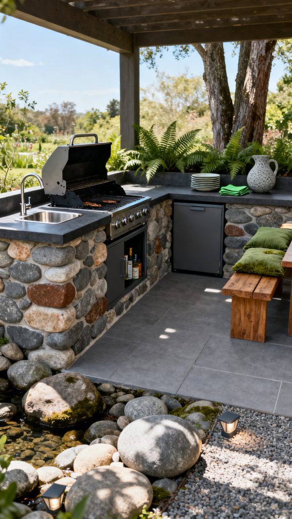 13 Stone Outdoor Kitchen Ideas