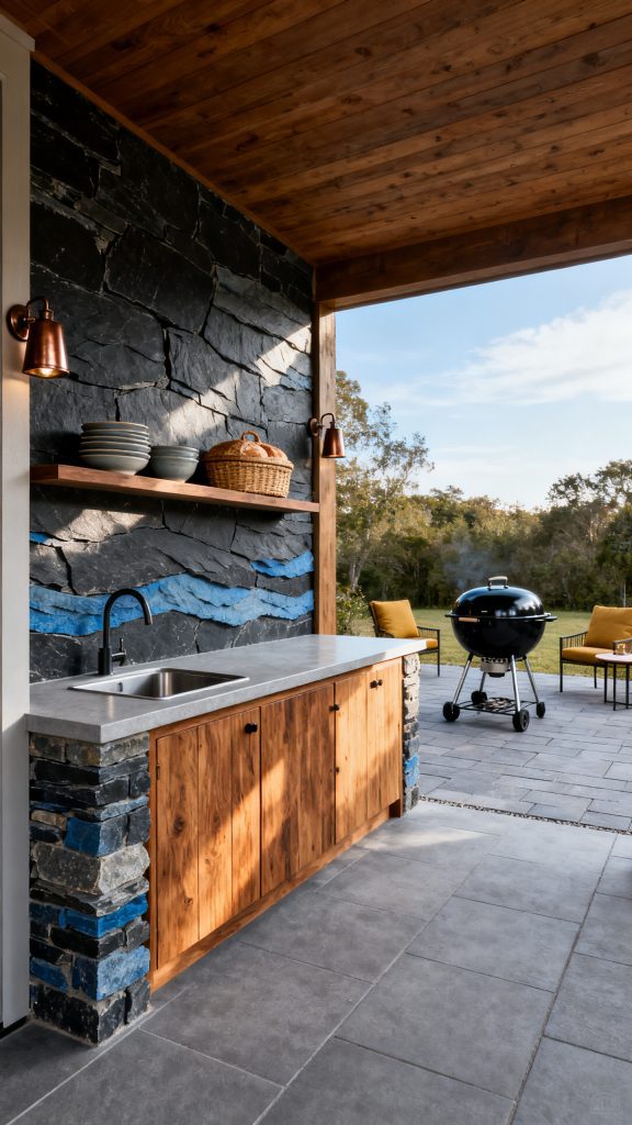 13 Stone Outdoor Kitchen Ideas