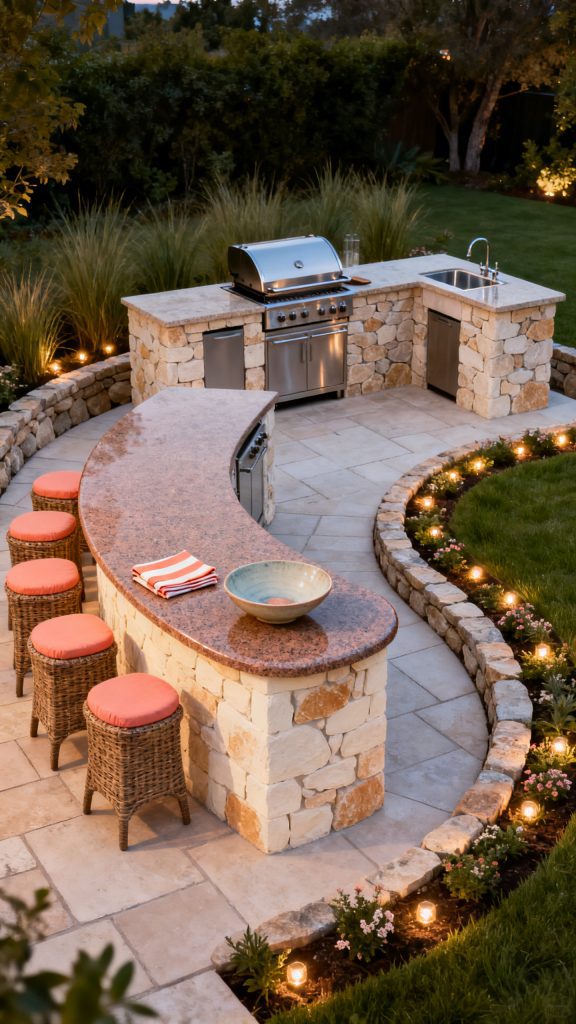 13 Stone Outdoor Kitchen Ideas
