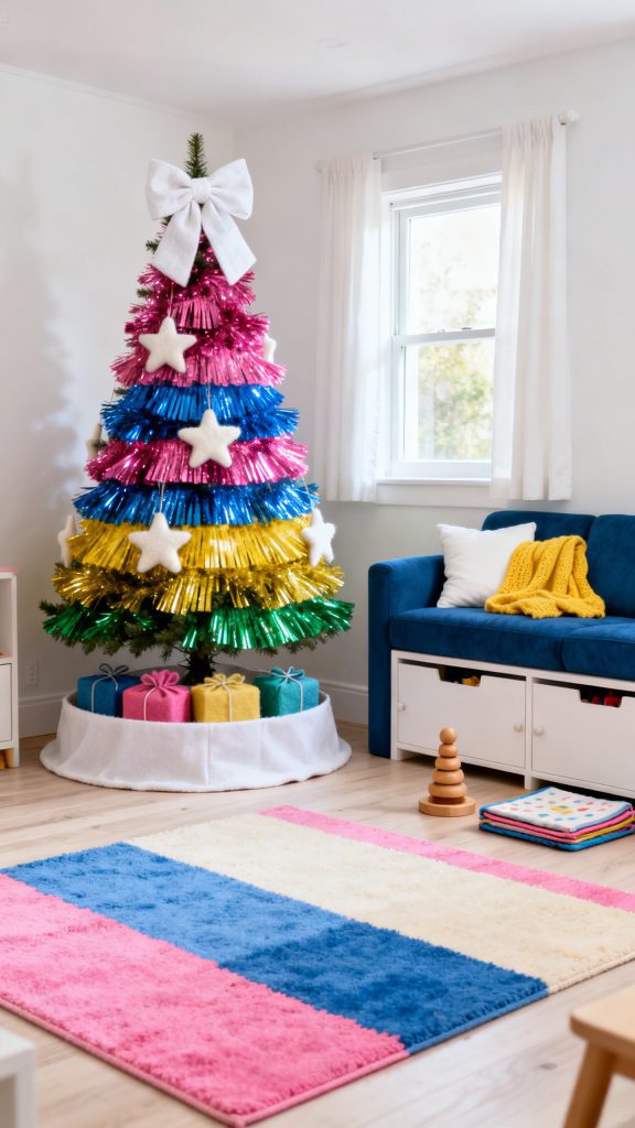 13 Sparkling Tinsel Christmas Tree Ideas